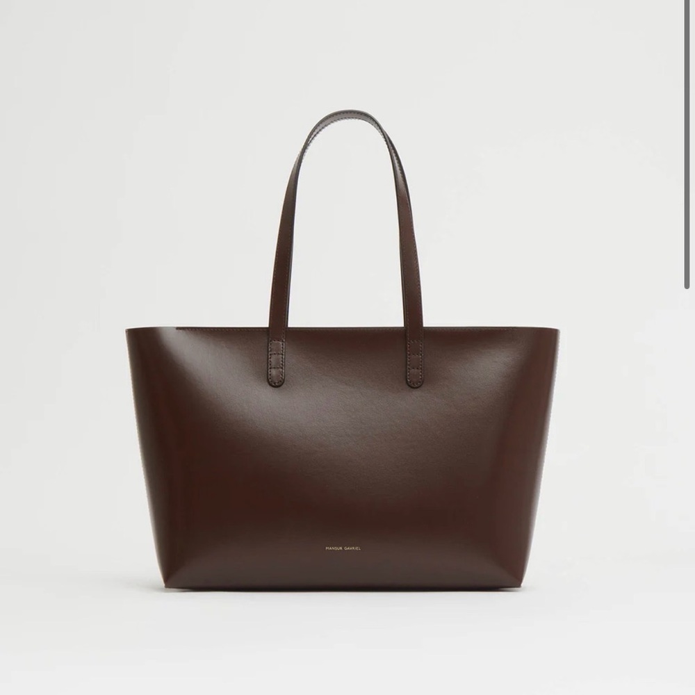 Mansur Gavriel small zip tote in chocolate/warm grey BWNT in box